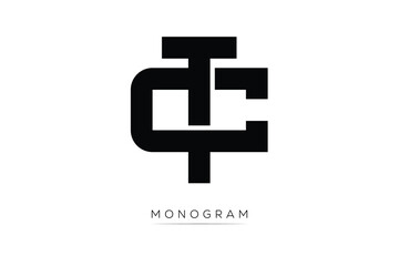 CT Creative Latter Logo. Monogram Logo Design.  Modern Minimal Initials Sing Symbol .