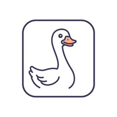 Minimalist swan icon design element symbolizing grace and purity for logo creation perfect for branding and icon packs vector illustration clean design