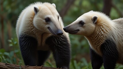 Two anteaters interact