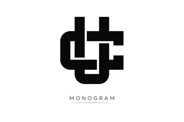 Obraz premium CU Creative Latter Logo. Monogram Logo Design. Modern Minimal Initials Sing Symbol .