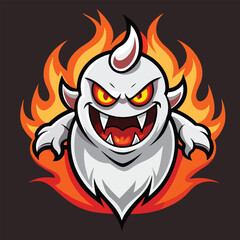 design logo vector icon cartoon illustration ghost