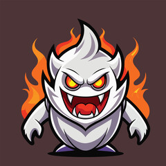 design logo vector icon cartoon illustration ghost