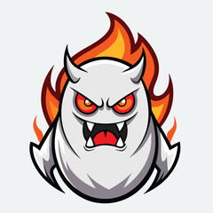 design logo vector icon cartoon illustration ghost