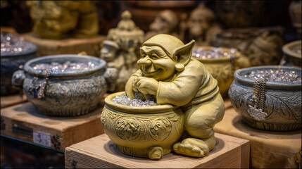 Charming Goblin Figure Joyfully Treasures