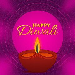 Happy diwali decorative diya Post