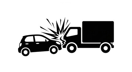 Car accident with truck illustration isolated on transparent background