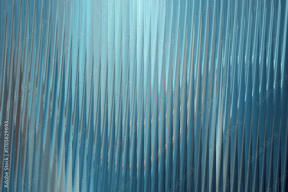 Poster a textured, abstract background features vertical, rippling lines in shades of blue and gray, creati