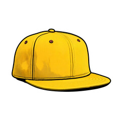 Fototapeta premium Vibrant Yellow Flat-Brimmed Baseball Cap Vector Illustration