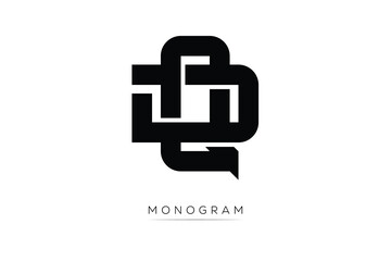 DQ Creative Latter Logo. Monogram Logo Design.  Modern Minimal Initials Sing Symbol .