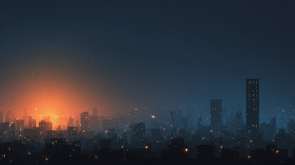  Twilight a city of modern business and smart digital innovation with a network of interconnected rewards over the cityscape of the future smart wireless digital city and social media network