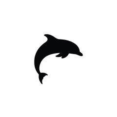 Fototapeta premium Curved Dolphin Silhouette Minimal