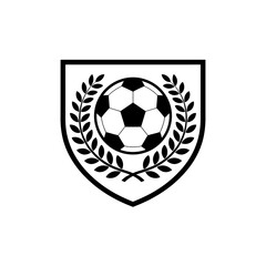 Obraz premium Soccer Football Emblem Badge Logo with Laurel Wreath Design