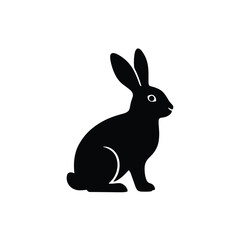 Cute Sitting Rabbit Silhouette Minimal Vector