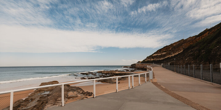 Bathers Way coastal walk along the coast in Newcastle NSW
