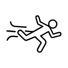 Illustration of a stick figure running with motion lines indicating speed and forward movement shown