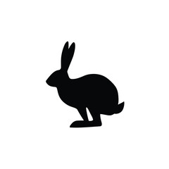 Crouching Hare Silhouette Ready to Leap Vector