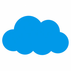 Obraz premium Blue cloud isolated on white background, a symbol of weather and sky