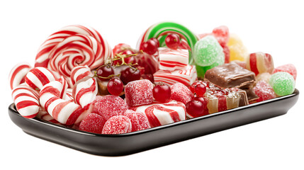 candies in the dish isolated on white background