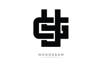 Obraz premium GY Creative Latter Logo. Monogram Logo Design. Modern Minimal Initials Sing Symbol .