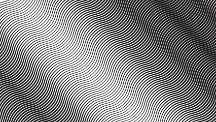 Black and white stripes wavy line abstract background modern minimalist vector design template