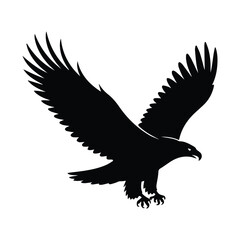 Powerful eagle silhouette soaring through the sky symbol of freedom and strength