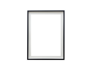Frame with thin black border and passepartout. Rectangular vertical design for poster or art,