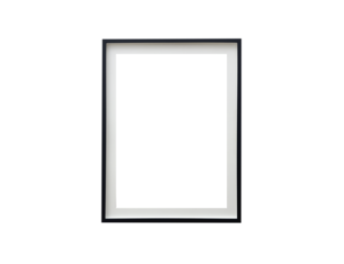 Frame with thin black border and passepartout. Rectangular vertical design for poster or art,