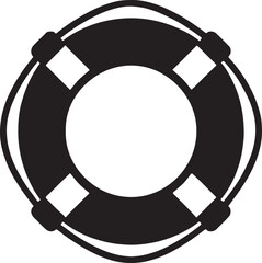 Lifebuoy silhouette vector design perfect for safety, marine, rescue, water sport, and nautical themes. © Creative World 2.0