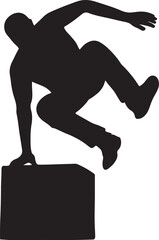 Parkour runner silhouette vector design perfect for urban sport, freestyle movement, agility and street fitness.