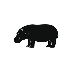 Hippopotamus Side Profile Minimal Vector