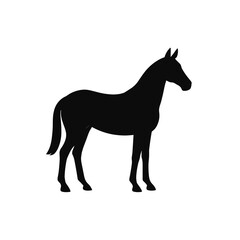 Horse Standing Simple Side Profile Vector