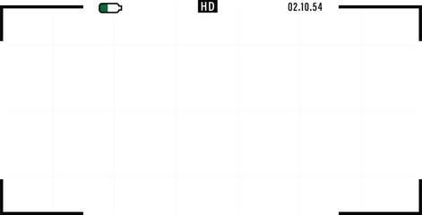 camera recording or videography frame illustration isolated on a transparent background