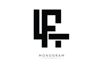 Obraz premium LF Creative Latter Logo. Monogram Logo Design. Modern Minimal Initials Sing Symbol .