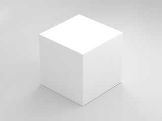 Square white box mockup, 3d rendering