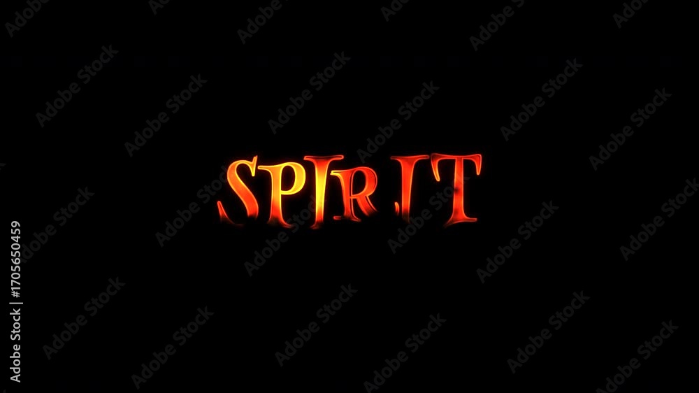 Poster spirit fire text animation with transparent background alpha channel prores 4444