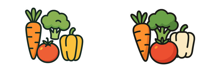 Assortment of fresh healthy vegetables including carrot broccoli tomato and bell pepper for nutritious diet