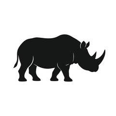Rhinoceros Side View Minimal Vector