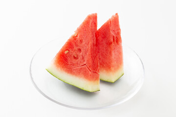 カットした西瓜　白バック