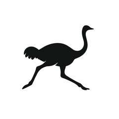 Ostrich Sprint Silhouette Low Stance Minimal Vector