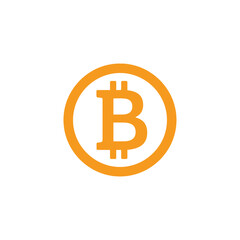 Fototapeta premium Orange Bitcoin Symbol Cryptocurrency Digital Currency Icon