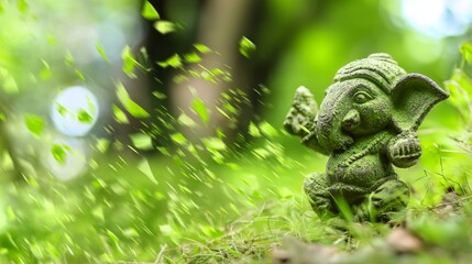 Sacred moments: capturing ganesh chaturthi with creative vector design. Everyday scene. Intricate lord ganesh illustration for vibrant ganesh chaturthi celebrations. Real life. Documentary view.