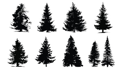 Fototapeta premium Christmas Tree Silhouette Vector Illustration for Festive Designs and Holiday Decorations