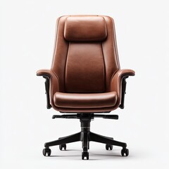 Naklejka premium Modern, tan leather office chair