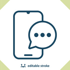 Smartphone - Mobile Phone With Chat Bubble - Texting Icon