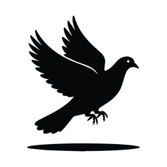 Fototapeta premium Dove flying silhouette vector graphic peace freedom symbol and religious imagery illustration