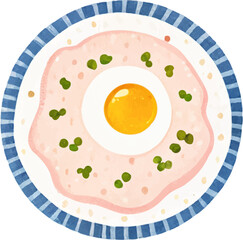 fried egg with bacon