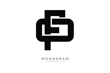 Fototapeta premium OF Creative Latter Logo. Monogram Logo Design. Modern Minimal Initials Sing Symbol .