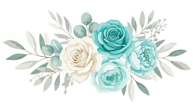 Elegant White and Turquoise Rose Floral Arrangement