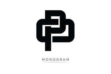 Obraz premium PO Creative Latter Logo. Monogram Logo Design. Modern Minimal Initials Sing Symbol .