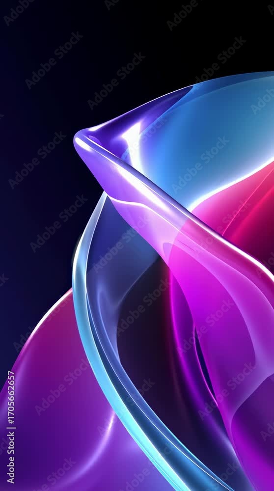 Poster colorful swirling shapes create an abstract composition with smooth curves and vibrant gradients. da